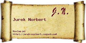 Jurek Norbert névjegykártya
